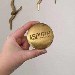 Vintage Brass Aspirin Pill Box
